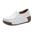 thumbnail image 1 of Zapatillas de invierno para mujer, plataforma, versión coreana, zapatos de mujer sin cordones blanco, 1 of 9