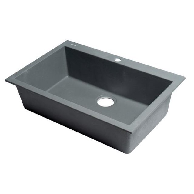 Alfi Brand AB3020DI-T Titanium 30 in. Drop-In Single Bowl Granite Composite Kitchen Sink