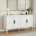 thumbnail image 4 of Heynemo 58" Mid Century Storage Sideboards with 4 Doors and Adjustable Shelves, Console Table for Entryway, Dining Room, Living Room, White, 4 of 7