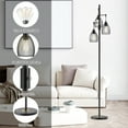 thumbnail image 6 of JURULU 70 inch Dimmable Floor Lamp, 3 x1000 LM Bulbs, Elegant Birdcage-Style Industrial Farmhouse Standing Tree Lamp, Perfect for Living Room, Bedroom, Office, Dining Room Decor - Black, 6 of 11
