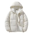 thumbnail image 2 of Fiudx Chaqueta de Algodón para Hombre, Abrigo Holgado y Acogedor de Manga Larga, Elegante Diseño de Bolsillo con Cremallera, Colores Sólidos Versátiles, Ideal para Reuniones Deportivas Al Aire Libre, 2 of 3