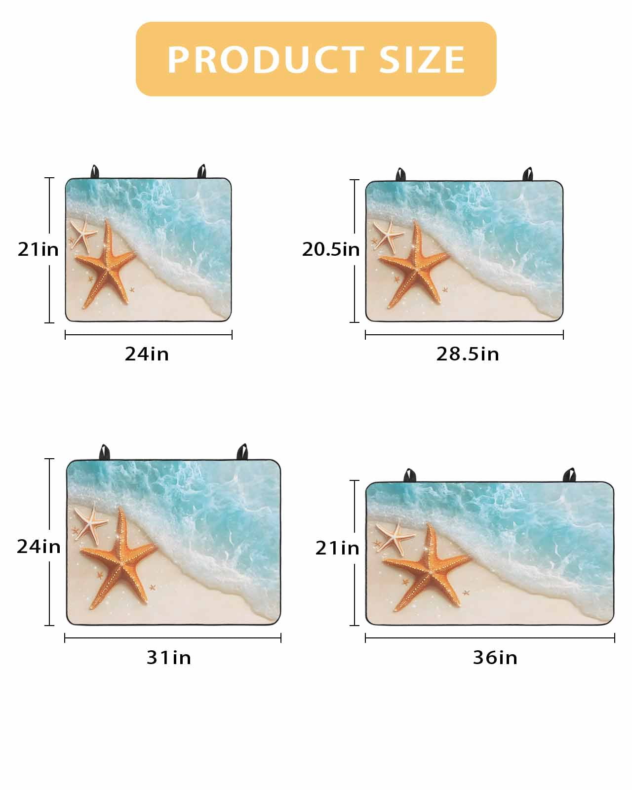 nqOlkjepod Large Induction Cooktop Protector Mat 24"x21", Coastal Starfish Stove Top Covers for Electric Stove, Simple Summer Nautical Ocean Beach Stove Burner Cover Mats, Glass Top Stove Cover
