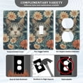 thumbnail image 3 of Yayeee Blank Wall Plate Cover 1-Gang 4.5"x2.7" Home Unused Decorative Outlet, Flowers Cat, 3 of 7