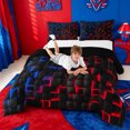 thumbnail image 3 of meiyoeat Geometric Abstract Art King Size Comforter Sets For Boys,Modern Plaid Comforters King Size For Kids,Black Reversible,3 Pieces, 3 of 7