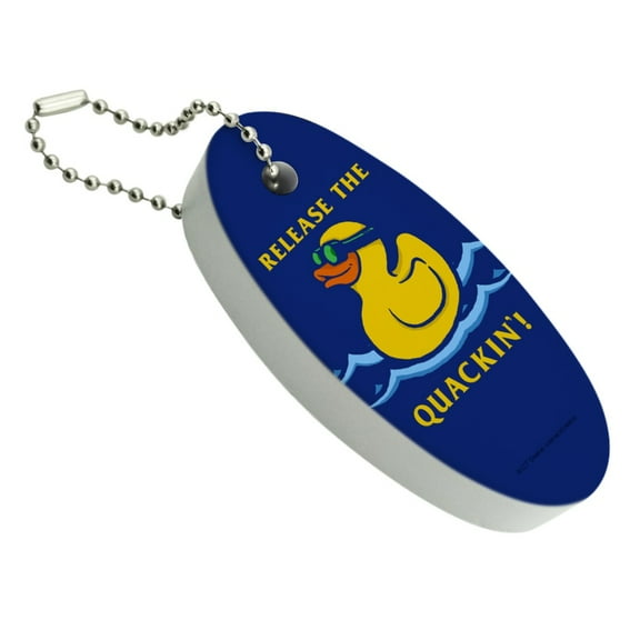 Release the Quackin' Kraken Rubber Duck Funny Humor Floating Foam Keychain Fishing Boat Buoy Key Float