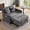 Dark Grey, variant on Sleeper Loveseat with USB and Type-C Ports, 3 in 1 Convertible Pull Out Sofa Bed with Phone Holder, Loveseat Sleeper Sofa for Living Room, Side Pockets, Adjustable Backrest, Black