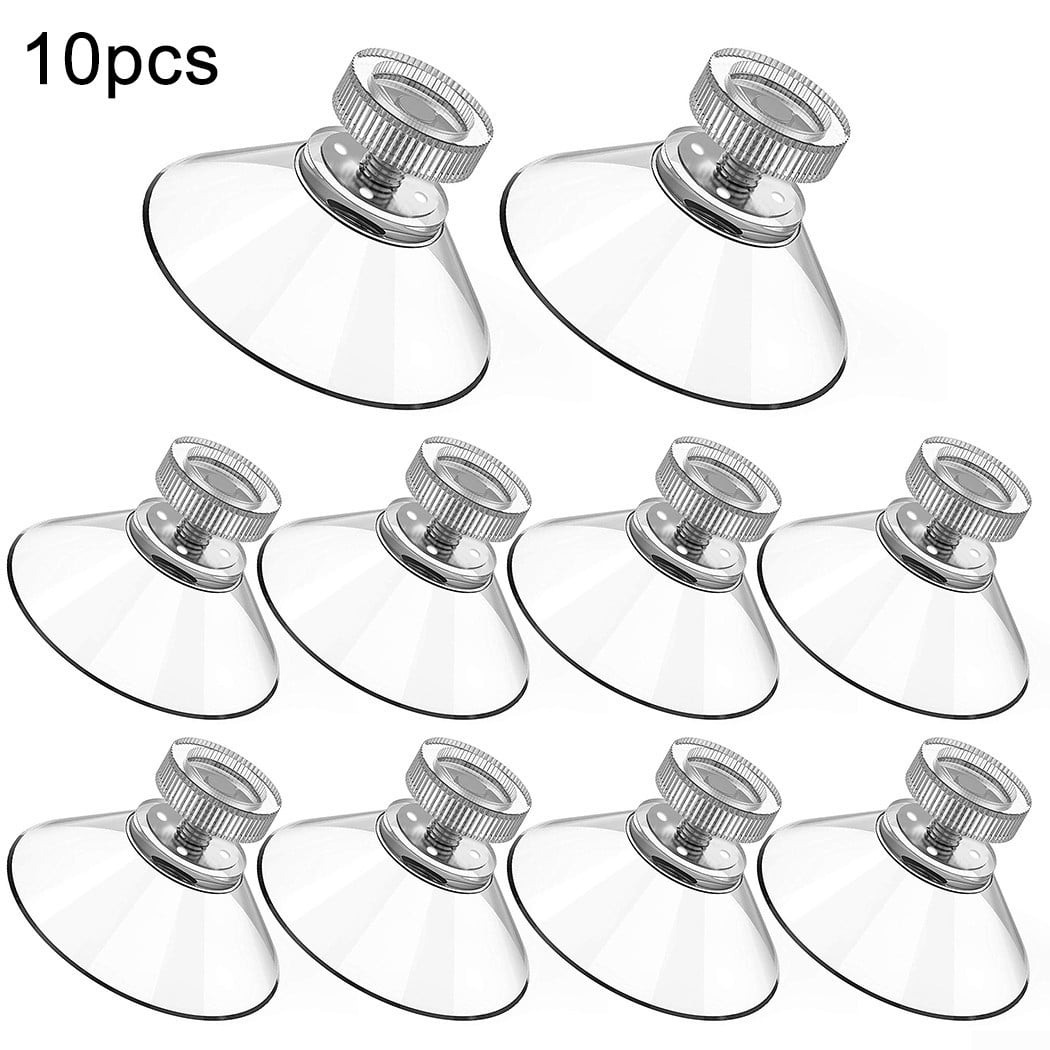 Details about   10pcs 40mm Thumb Screw Clear Suction Cups White Nut Window Suckers Wall Mount 