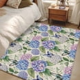 thumbnail image 4 of Area Rugs 2.7'x5', Purple Hydrangea Carpet for Living Room Bedroom Dining Room, Spring Floral Elegant Pastoral Watercolor Throw Kitchen Rugs Non Slip Washable Rectangle Indoor Outdoor Rugs, 4 of 8