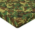 thumbnail image 2 of Ambesonne Camo Fitted Sheet, Woodland Abstract Jungle, Twin XL Size, Green Brown Dark Green, 2 of 3