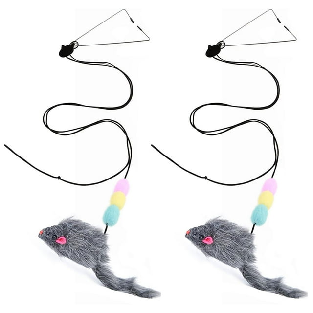 Jouet pour Chat Suspendu à la Porte - Jouet pour Chat Rétractable avec Corde, Souris, Clochette, Balle - Jouet Interactif pour Chaton pour Jeu Intérieur et Pratique de Chasse
