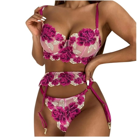 

Bigersell Women Cute Lingerie Lingerie Sets Lace Backing Perspective One-piece Women s Two-piece Set Ladies Mesh Lingerie Set