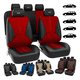 thumbnail image 2 of "Fundas De Asiento De Coche Cuero Respirable 9 Piezas Lab.G,  Rojo Negro ", 2 of 5