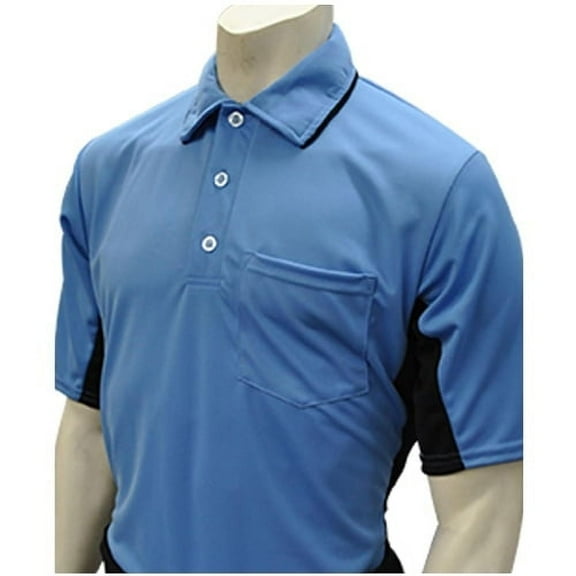 Smitty USA312 Major League Style Men's Umpire Shirt, Performance Mesh Fabric (Sky/Black, X-Large)