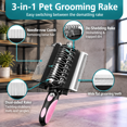 3-in-1 Pink Pet Dematting Tool, Undercoat Rake Deshedding Brush for ...
