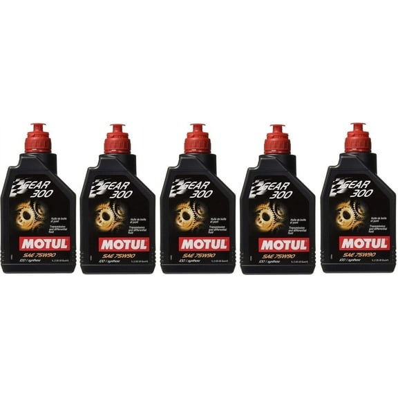 105777 Set of 5 Gear 300 75W-90 Transmission Fluid 1-Liter Bottles