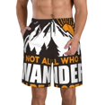 thumbnail image 1 of Sikiie Not All Who Wander Are Lost4 Print Men's Beach Shorts, High Elastic Quick-drying Shorts - with Drawstring and Slip Pockets, Suitable for Beach, Sports, Vacation-XX-Large, 1 of 6