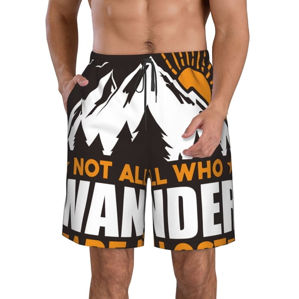Fotbe Not All Who Wander Are Lost4 Trajes de Baño Estampados para Hombre, Shorts de Verano de Secado Rápido, Ropa de Playa, Bañadores-XX-Large