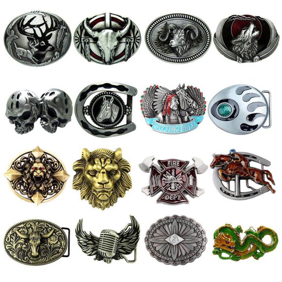 enqiretly Gothic Keltic Cross 3D Skull Lion Head Men Unisex 3D Heavy Belt Buckle Men Western Celtic