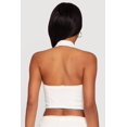 thumbnail image 4 of Women's Denim Button Front Cropped Halter Blazer Vest, 4 of 4