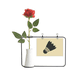 thumbnail image 1 of Badminton deporte geometría simple patrón Botella de decoración de jarrones colgantes de flores rosas artificiales, 1 of 3