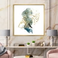 thumbnail image 2 of Gold Strokes and Landscape of Dark Blue Mountains I 36 in x 36 in Framed Painting Canvas Art Print, by Designart, 2 of 5