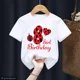 thumbnail image 3 of Camiseta divertida de algodón con mariquita roja y números del 1 al 10 para niños, regalo de cumpleaños, ropa Harajuku para niños y niñas, camiseta de manga corta de verano para bebés, 3 of 5
