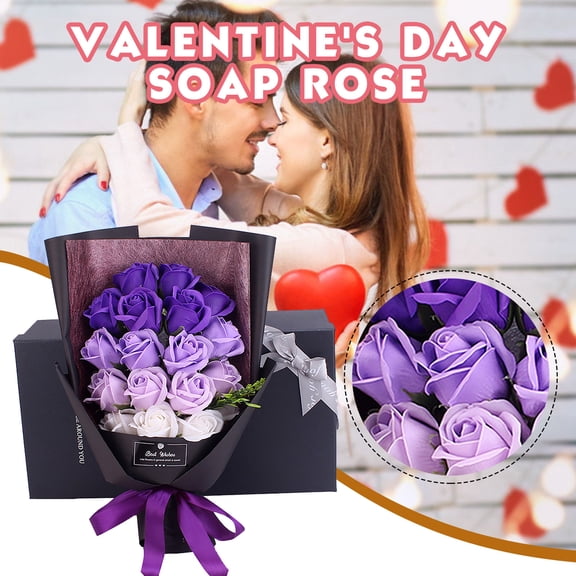 hengsof Soap Flower Roses Bouquet Artificial Forever Flowers Rose Gifts for Wife Girls Valentines Day Mothers Day Anniversary Birthday