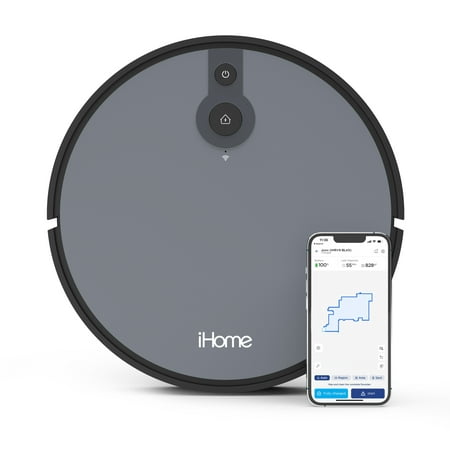 iHome AutoVac Juno Robot Vacuum, Mapping Technology, Strong Suction, 120 Min Runtime,...