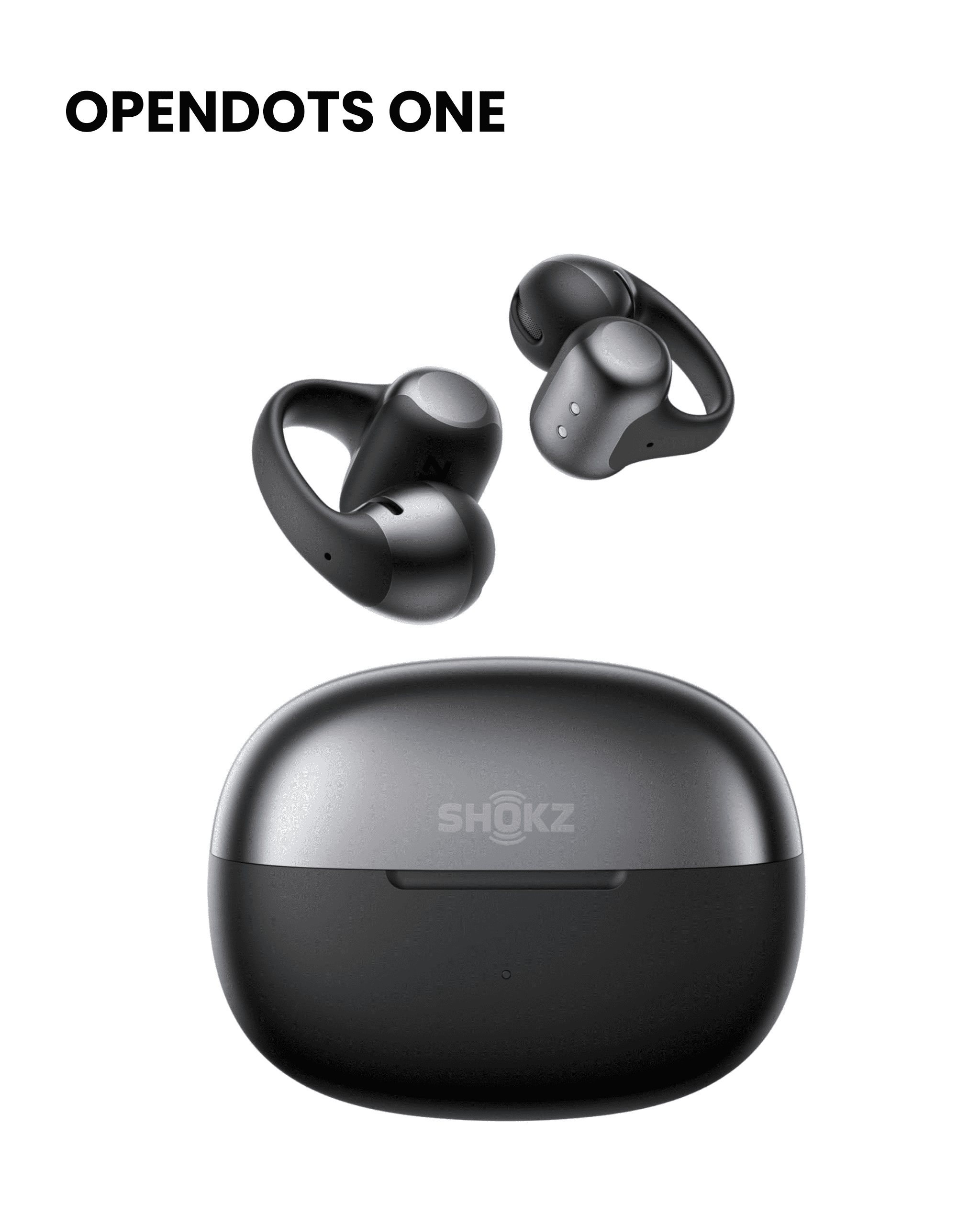 SHOKZ OpenDots ONE - Open-Ear Headphones - Wireless Bluetooth Earbuds with Microphone - Secure, Lightweight, Clip-On Fit - Premium Dolby Audio - Water Resistant - Fast Charging