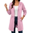 thumbnail image 6 of Smsaxvxz Womens Zip Up Hoodies Comfortable Solid Long Sleeve Sweatshirts Casual Jackets with Pockets Pink L, 6 of 9