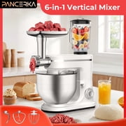 PANCERKA Stand Mixer 6-IN-1 Multifunctional Electric Kitchen Mixer, 6 Speed, 6.3 Qt With Dough Hook, Flat Beater, Whisk, Juice Blender, Meat Grinder and Juicer Accessories