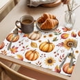 thumbnail image 3 of Fall Pumpkin Placemats Set of 12, Yellow Sunflower Fallen Leaves Harvest Non-Slip Place Mats Washable Table Mats for Kitchen Dining Table Decorations Indoor/Outdoor, 3 of 9