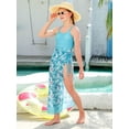 thumbnail image 3 of Teen Girls One Piece Swimsuit with Cover Up Sarong Skirt Bathing Suit Beach Swimwear for 10-16 Years, 3 of 6