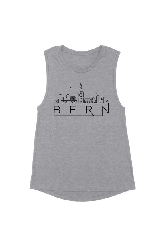 Skyline Bern Switzerland Women's Muscle Tank Large Heather Grey