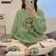 thumbnail image 1 of Conjunto de pijama de franela de pato para mujer, ropa de dormir de felpa con patrón kawaii, jersey de terciopelo a la moda, Invierno, 1 of 4