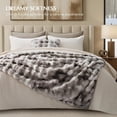 thumbnail image 2 of EVERGRACE Ultra Soft Luxury Fluffy Faux Rabbit Fur Throw Blanket, Thick Warm Bubble Throw for Bed, Cozy Plush Reversible Blankets for Couch, Chair, Sofa, Light Grey, 60x80 Inches, 870 GSM, 2 of 8