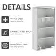 thumbnail image 4 of YYAo Medicine Cabinet,Medicine Cabinet, 4 Tier Stainless Steel Medical Wall Box with 2 Keys and Shelves, 4 of 6