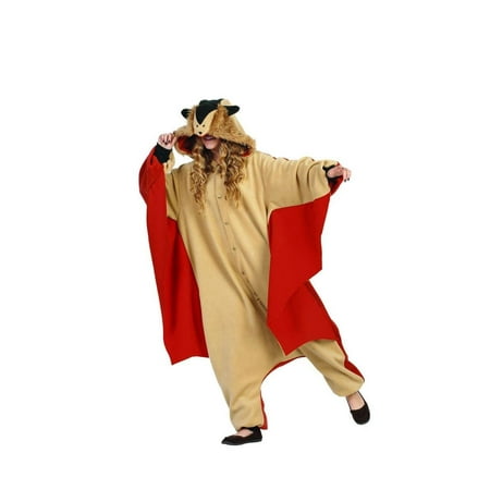 Funsies Kigurumi Skippy Flying Squirrel Fleece Jumpsuit Costume Adult One Size