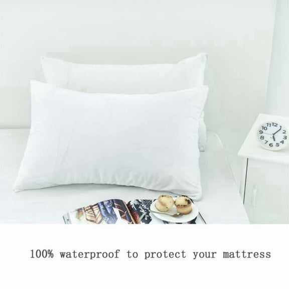 2 Pack Soft Knit Waterproof Zippered White Pillowcase Hypoallergenic Blocks Bed Bugs Dust Pillow Protector case