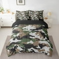 thumbnail image 2 of Castle Fairy Brown Green Black Camo Twin Bedding Sets 7-Piece for Children Teens Adults,Vintage Camouflage Bedding Comforter Set Microfiber,Abstract Geometric Breathable Sheet Sets, 2 of 8