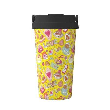 

Goofa Love Heart1 for Insulated Travel Coffee Mug Spill Proof Leak Proof 16 OZCoffee Tumbler Reusable Coffee Cups with Lids Thermos for Hot and Cold Drink