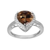 6mm Heart Shape Smoky Quartz 925 Sterling Silver Solitaire Women Valentines Day Gifts Ring