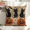 thumbnail image 3 of Cats pumpkins Halloween Linen toss pillowcase decoration pillowcase gifting preferred 18x18 inch cushion cover sofa pillowcase sofa bedroom living room car, 3 of 5