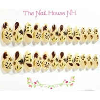 Late Fall Foliage Glossy Almond Press On Nails - 24 Pieces - Artificial Nail Kit