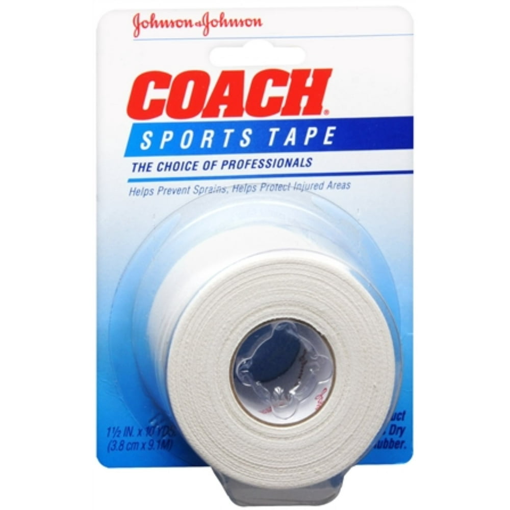 6 Pack JOHNSON & JOHNSON COACH Sports Tape 11/2 Inches X 10 Yards