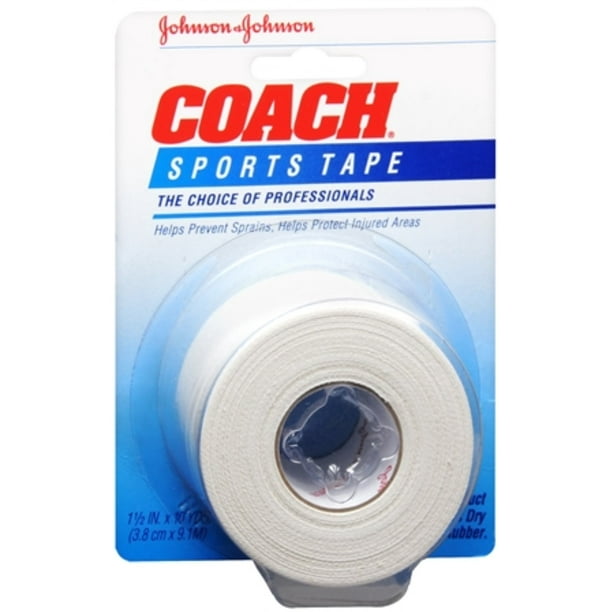 JOHNSON & JOHNSON COACH Sports Tape 11/2 Inches X 10 Yards (Pack of 3