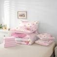 thumbnail image 6 of Feelyou Kawaii Daisy Flower Twin Bedding Sets 7-Piece for Kids, Cute Daisy Print Bedding Comforter Set, Cartoon Floral Theme Reversible Sheet Sets, Breathable Home Decor, 6 of 8