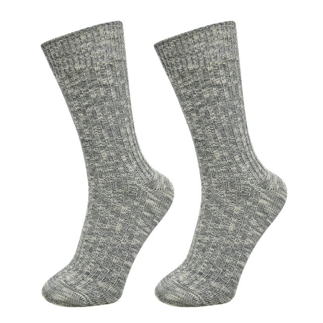 Whataatahia Calcetines de invierno cálidos de lana de punto grueso, suaves, vintage, informales, calcetines