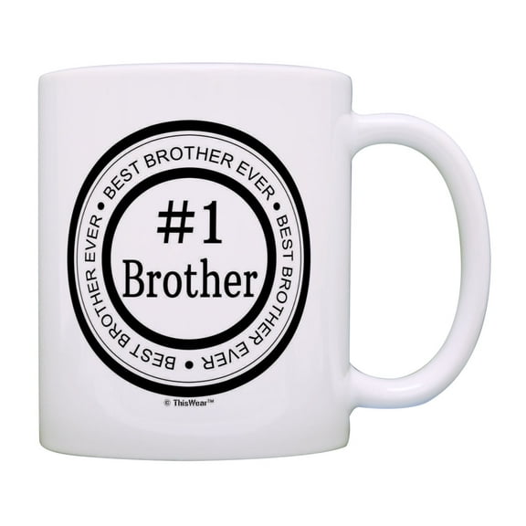 ThisWear Little Brother Gifts Best Ever #1 Brother Fathers Day Mug Bro Gifts Brother Coffee Mug