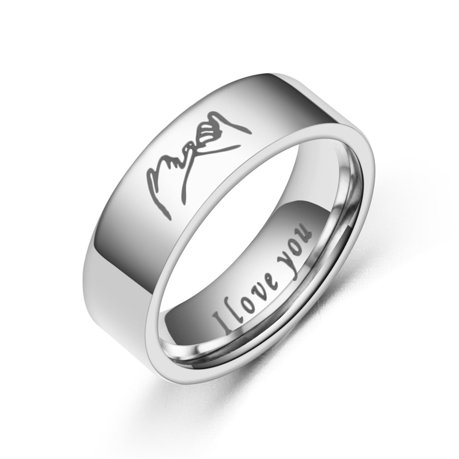 Customized Gift] The intersection of love. White steel rings for couples -  Shop miestilojewelry Couples' Rings - Pinkoi